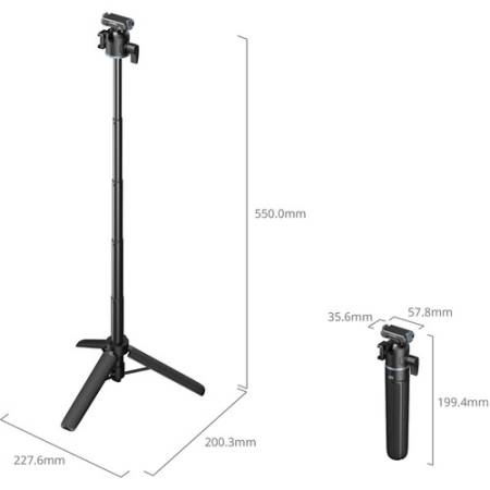 SmallRig 3262B - mini statyw 2w1, uchwyt teleskopowy/selfie stick